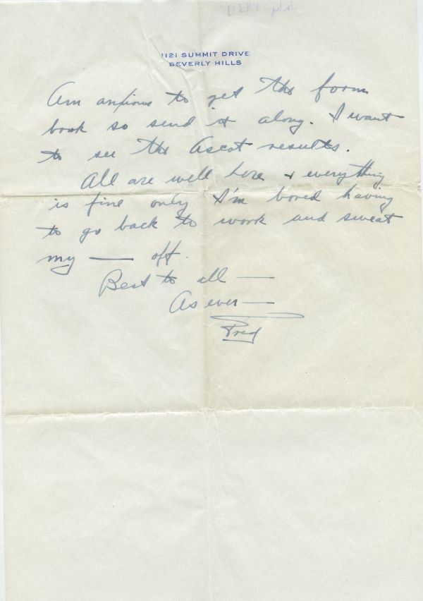 Letter from Fred Astaire to Jack Leach about the St Leger Stakes, page 3