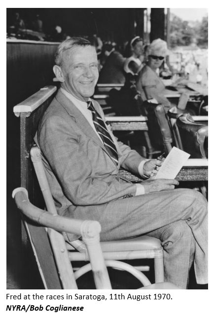 Fred Astaire at the races at Saratoga in 1970