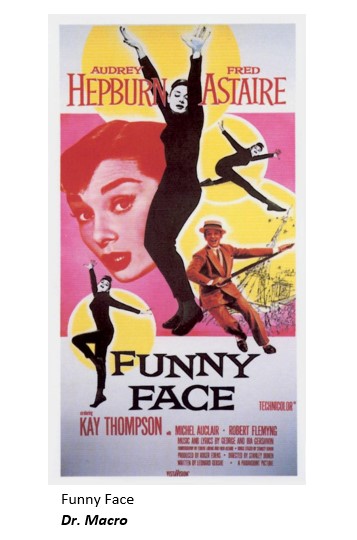 Film poster for the film Funny Face, starring Fred Astaire and Audrey Hepburn