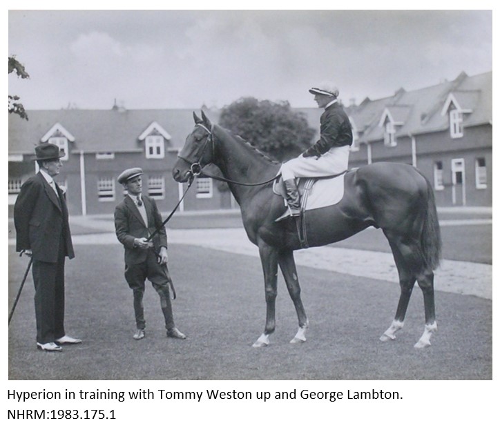 Hyperion in training with Tommy Weston and George Lambton