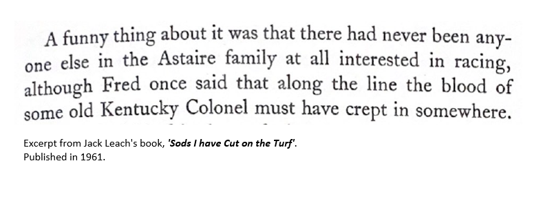 Excerpt from Jack Leach's book, Sods I Have Cut on the Turf, published in 1961