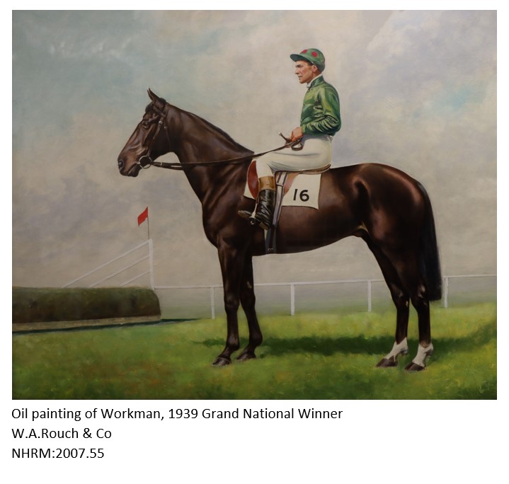 Oil painting of Workman, the winner of the 1939 Grand National at Aintree