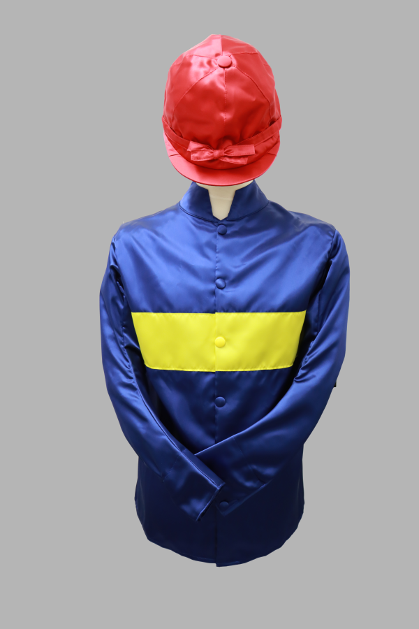 Fred Astaire's racing silks - he chose dark blue with a yellow sash and red cap